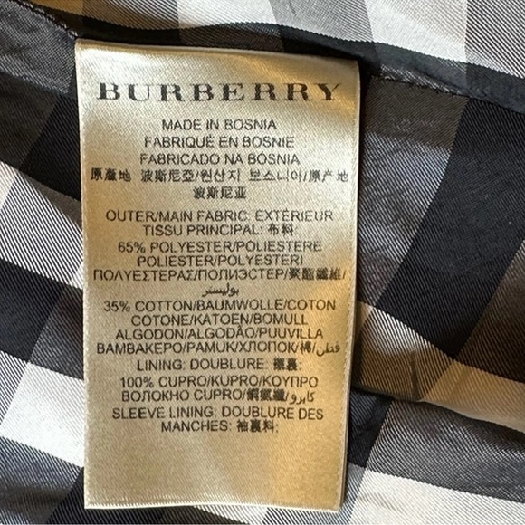 AUTH Burberry Trench Coat NWOT Nova Check Jacket Sz 2/XS - Picture 5 of 9